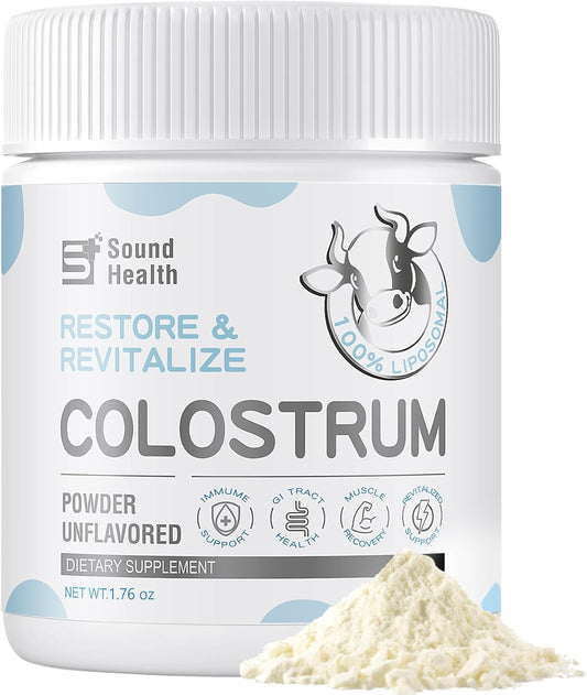 Organic Bovine Colostrum Supplement Powder - Boost Gut Health, Support Hair Growth & Immune System - Unflavored (73 Servings)