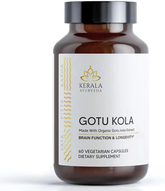 Organic Centella Asiatica Capsules for Memory, Focus & Stress Relief - Ayurvedic Nootropic Brain Supplement with Gotu Kola - 60 Veg Capsules