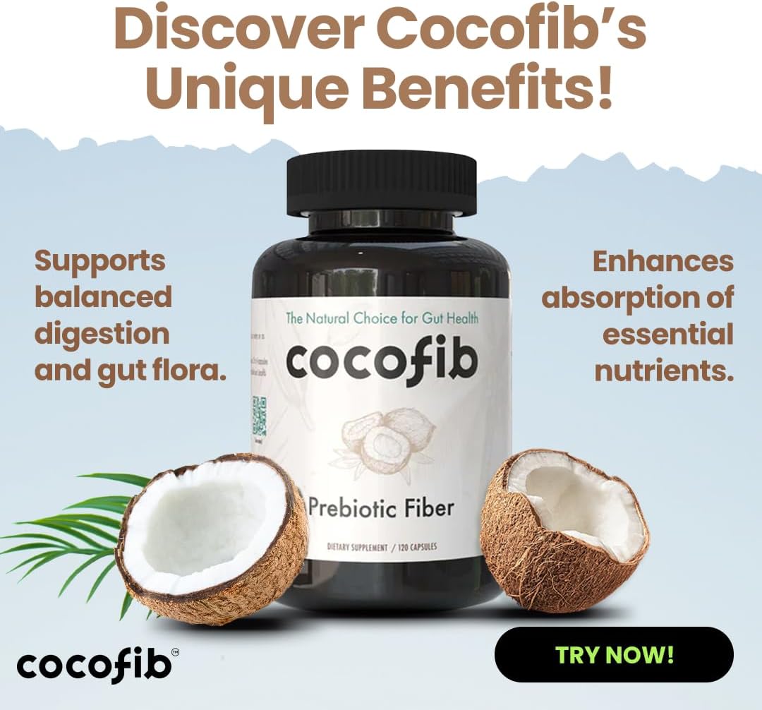 Organic Cocofib Prebiotic Fiber Supplement for Healthy Gut Function