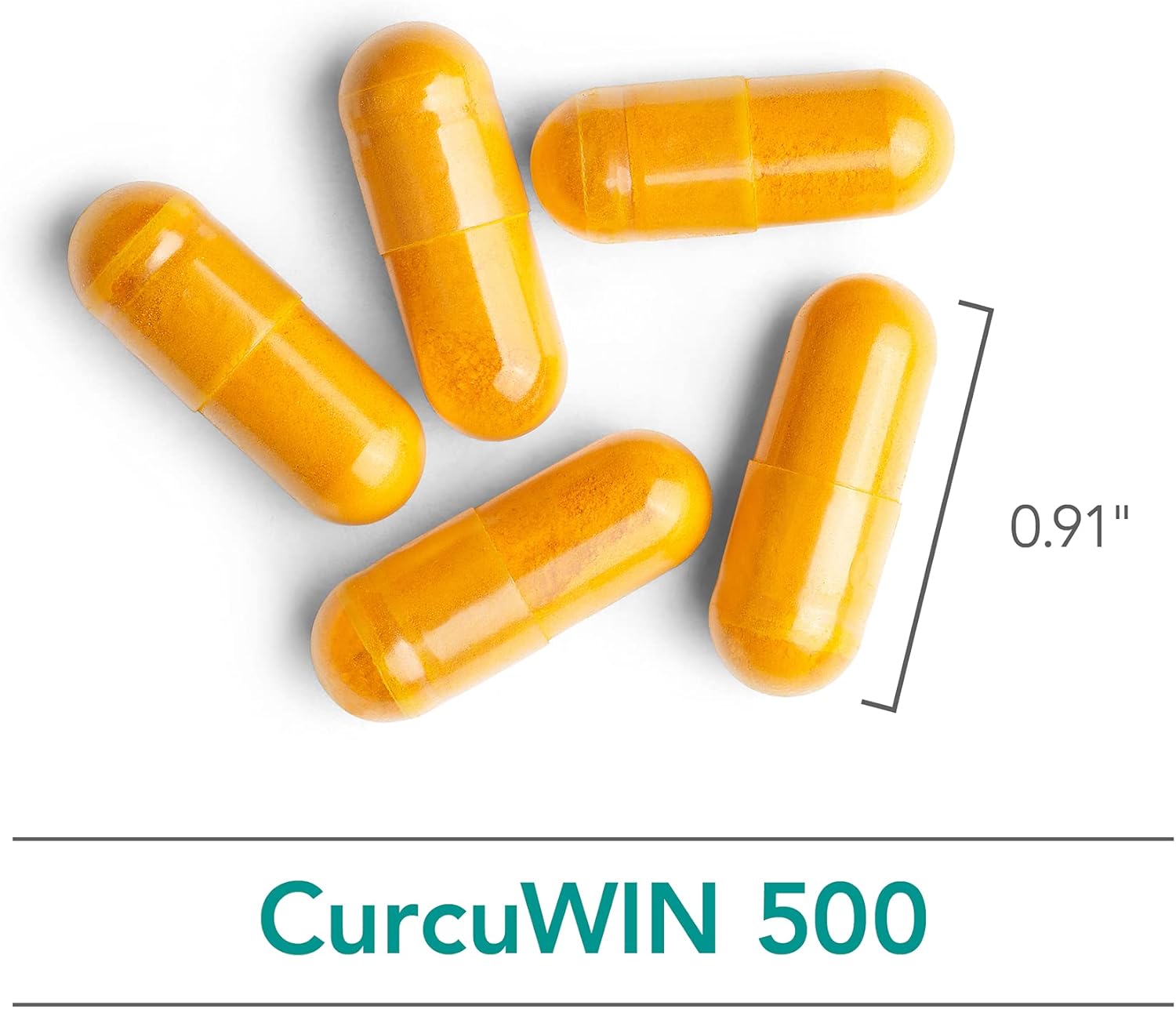 Organic CurcuWIN 500 Turmeric Extract Supplement - 500mg Pure Curcumin Capsules - 60 Vegetarian Capsules, Bioavailable Formula