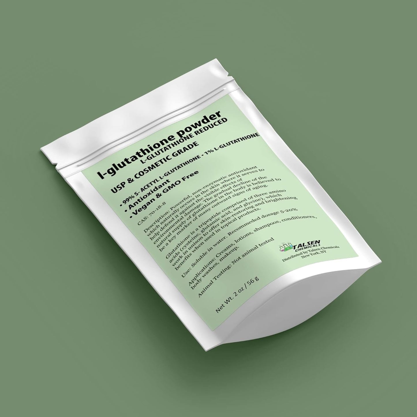 Organic DIY Cosmetic Grade L-Glutathione Powder for Skin (1 oz / 28g) by Talsen Chemicals