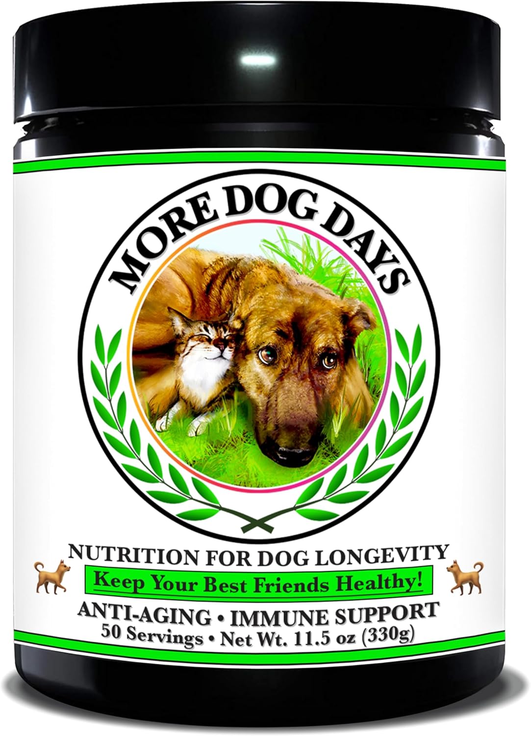 Organic Dog Anti-Aging & Immune Support Supplement with Medicinal Plants & Mushroom Extracts