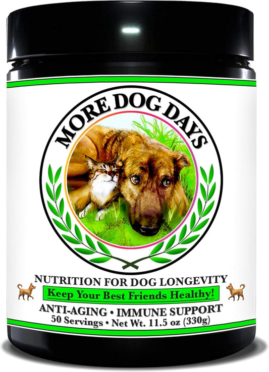 Organic Dog Anti-Aging & Immune Support Supplement with Medicinal Plants & Mushroom Extracts