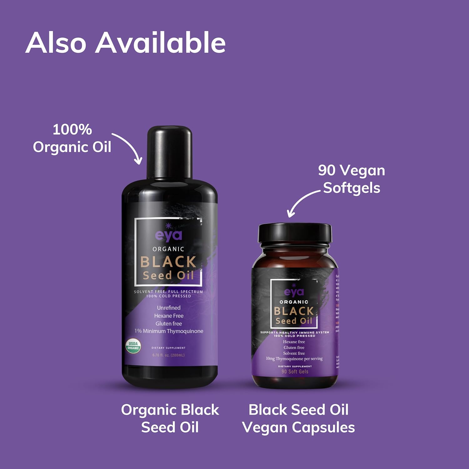 Organic Egyptian Black Cumin Seed Oil Soft Gel Capsules - Cold-Pressed, Unrefined, Heavy Metal Tested for Purity - Support Gut Health & Immune System - Vegan Formula