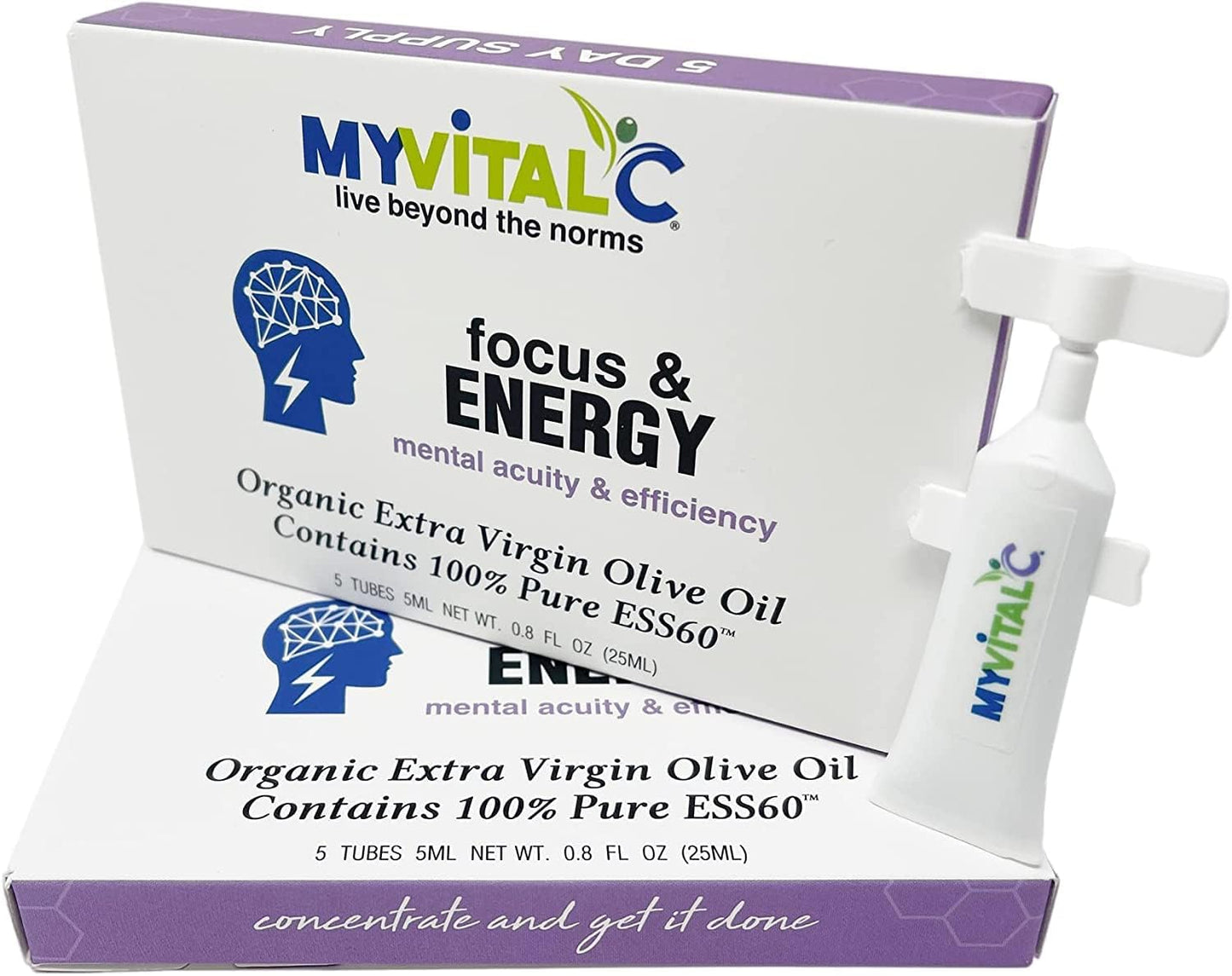 Organic ESS60 Energy Supplement for Focus - 30 Day Supply, 150 ML x 6 Pack