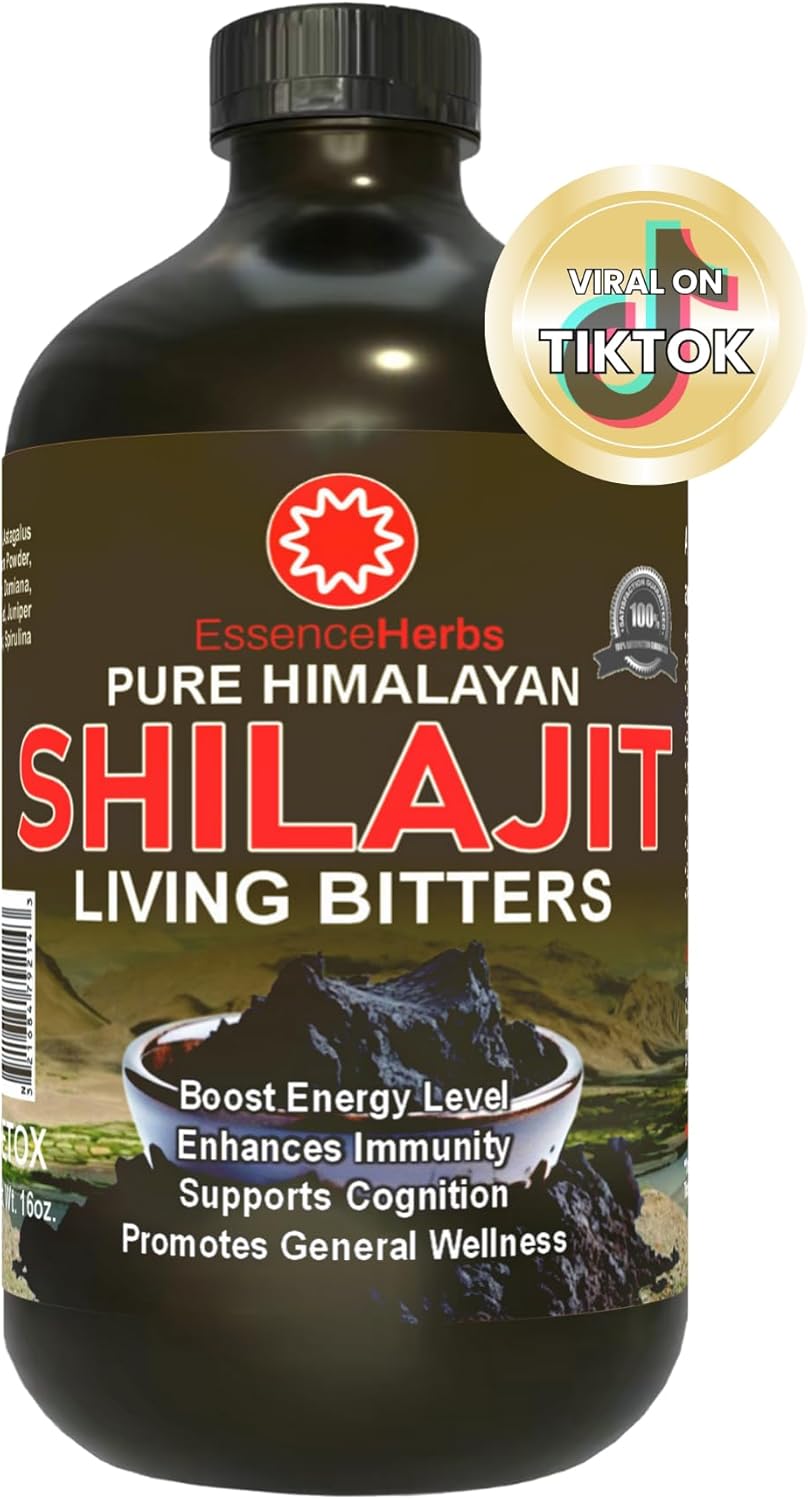 Organic Essence Herbs Shilajit Bitters Liquid Blend with Moringa & Black Seed - 1 Pack
