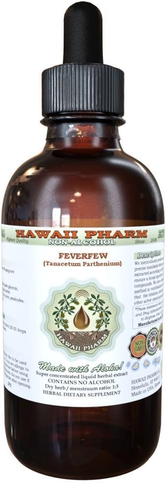 Organic Feverfew Liquid Extract - Alcohol-Free Herbal Supplement - 4 oz Bottle