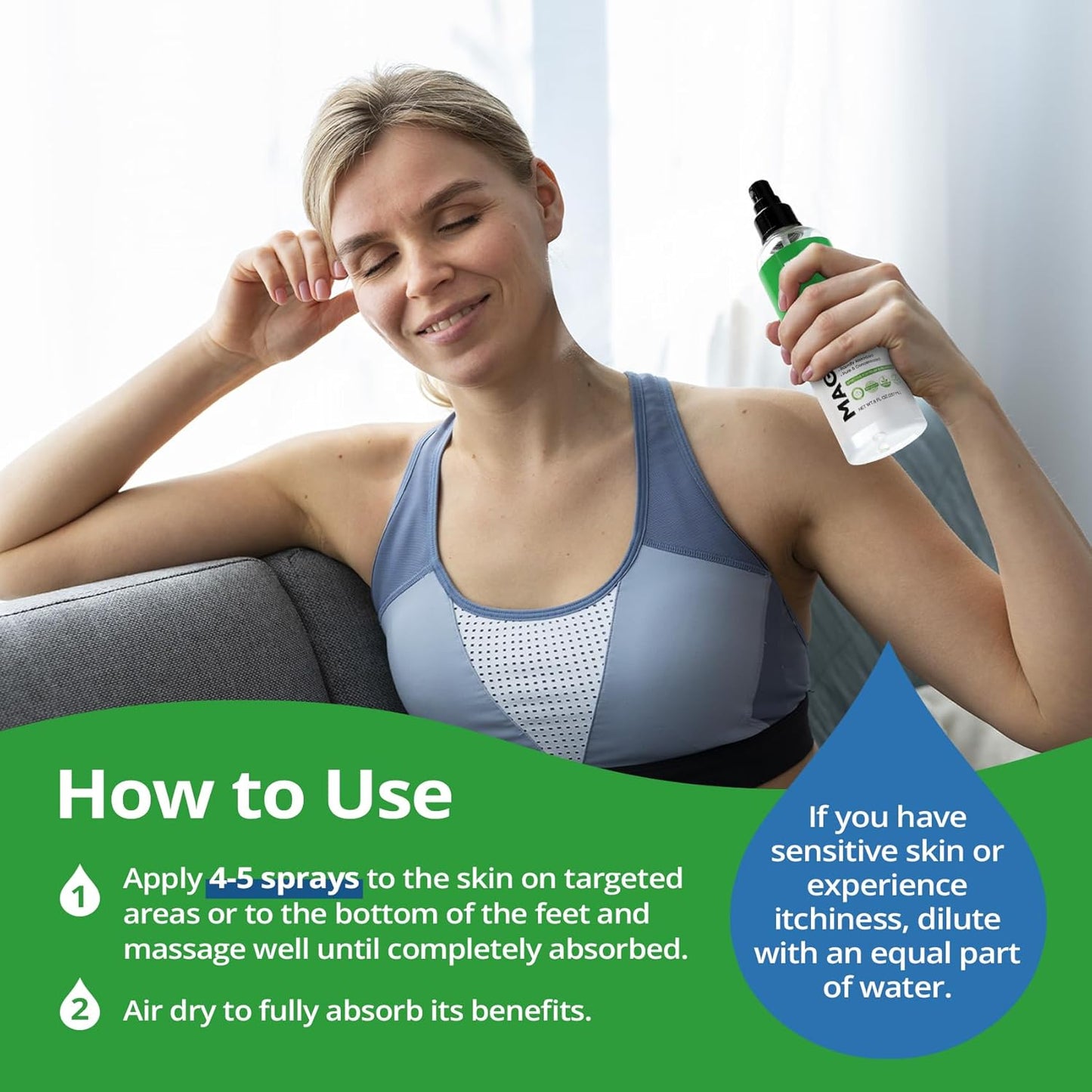 Organic Fidus Aloe Vera Magnesium Oil Spray - 8 fl oz of Topical Magnesium Chloride from Ancient Zechstein Seven Seabed Minerals