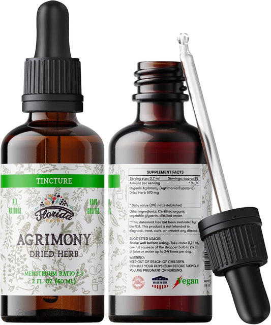 Organic Florida Herbs Agrimony Tincture Extract - Agrimonia Eupatoria Supplement
