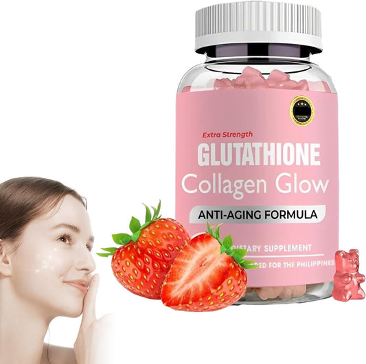 Organic Glow Gummies for Women - Collagen & Glutathione Blend for Dark Spots - Korean Skin Vitamins (1 Bottle)