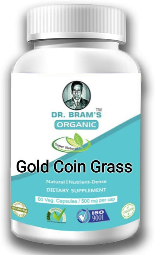 Organic Gold Coin Grass Extract Capsules 500mg - 60 Count - Natural Digestive Support Supplement