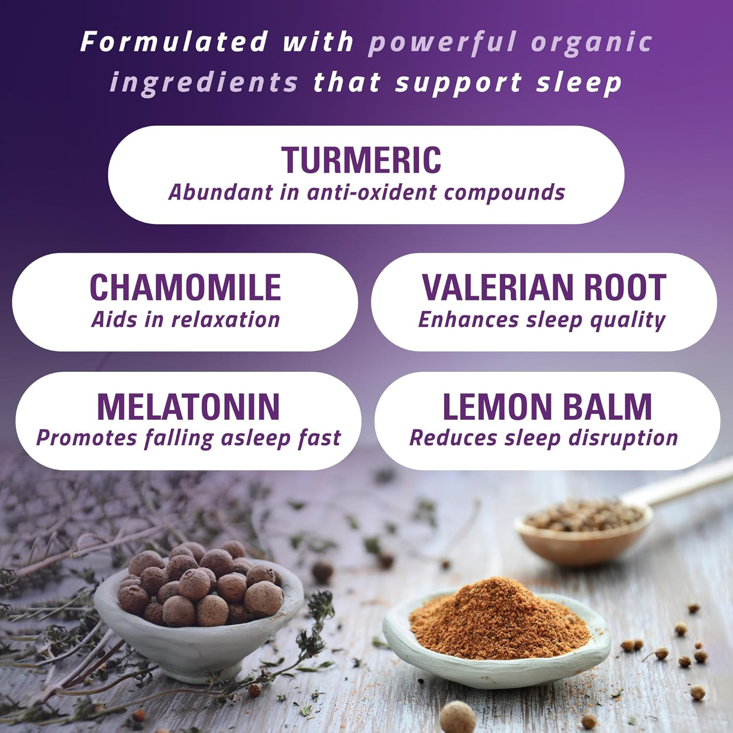 Organic Golden Moon Milk Turmeric Powder Mix with Super Sleep and Superfood Blend of Natural Ingredients