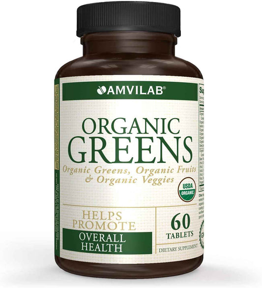 Organic Greens, Fruits & Veggies Best Supplement to Boost Energy, Detox, Enhance Health. USDA Organic, Gluten Free, Vegan, Non-GMO, No. 1 Source of Essential Nutrient-Rich Super-Food 60 Count