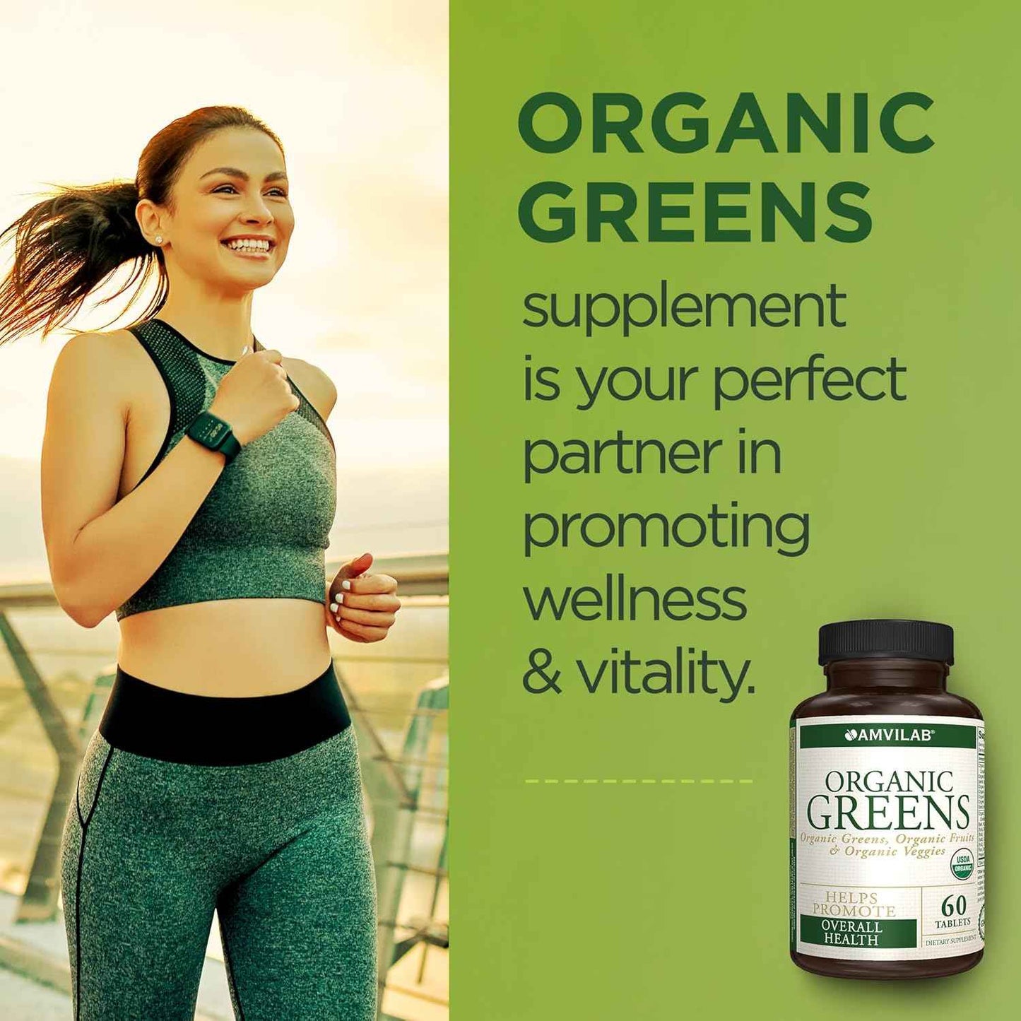 Organic Greens, Fruits & Veggies Best Supplement to Boost Energy, Detox, Enhance Health. USDA Organic, Gluten Free, Vegan, Non-GMO, No. 1 Source of Essential Nutrient-Rich Super-Food 60 Count