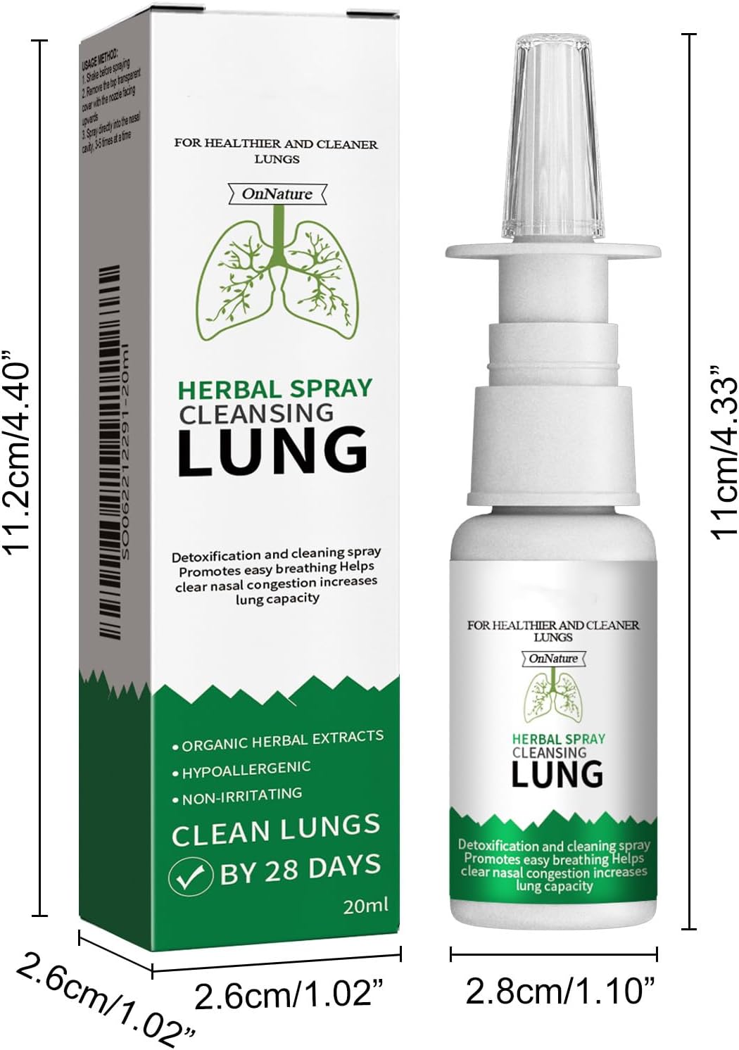 Organic Herbal Lung Cleanse Repair Spray - 2 Pack by Onnature - Natural Lung Cleansing Spray