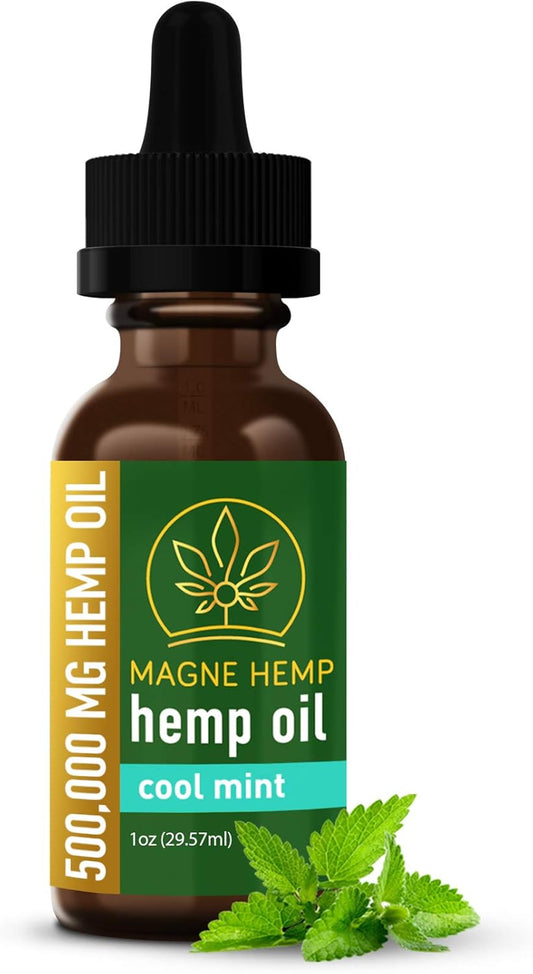 Organic High Potency 500,000mg THC-Free Cool Mint metabolism booster Oil Extract with Essential Oils for Joint Support and Mood Enhancement