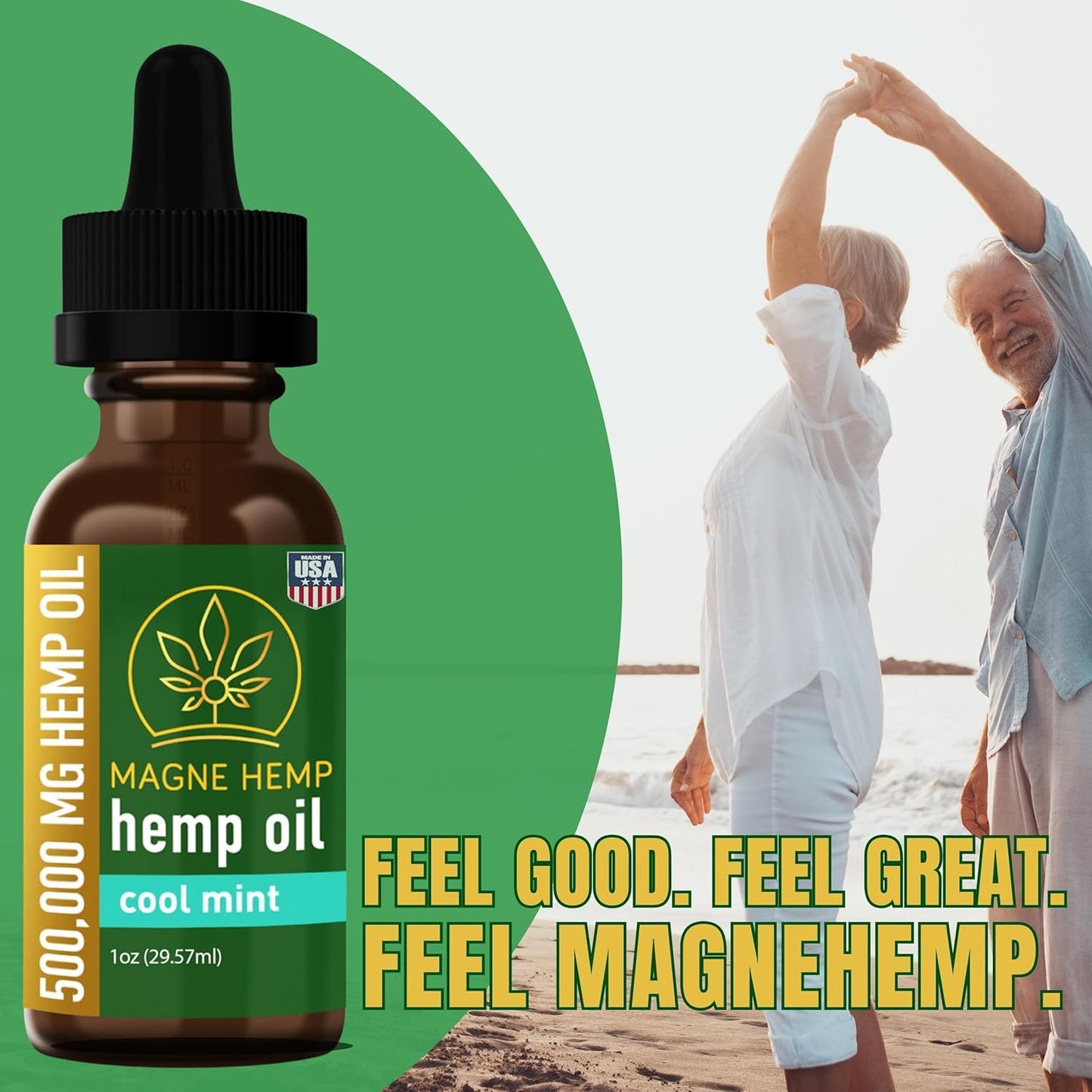 Organic High Potency 500,000mg THC-Free Cool Mint metabolism booster Oil Extract with Essential Oils for Joint Support and Mood Enhancement