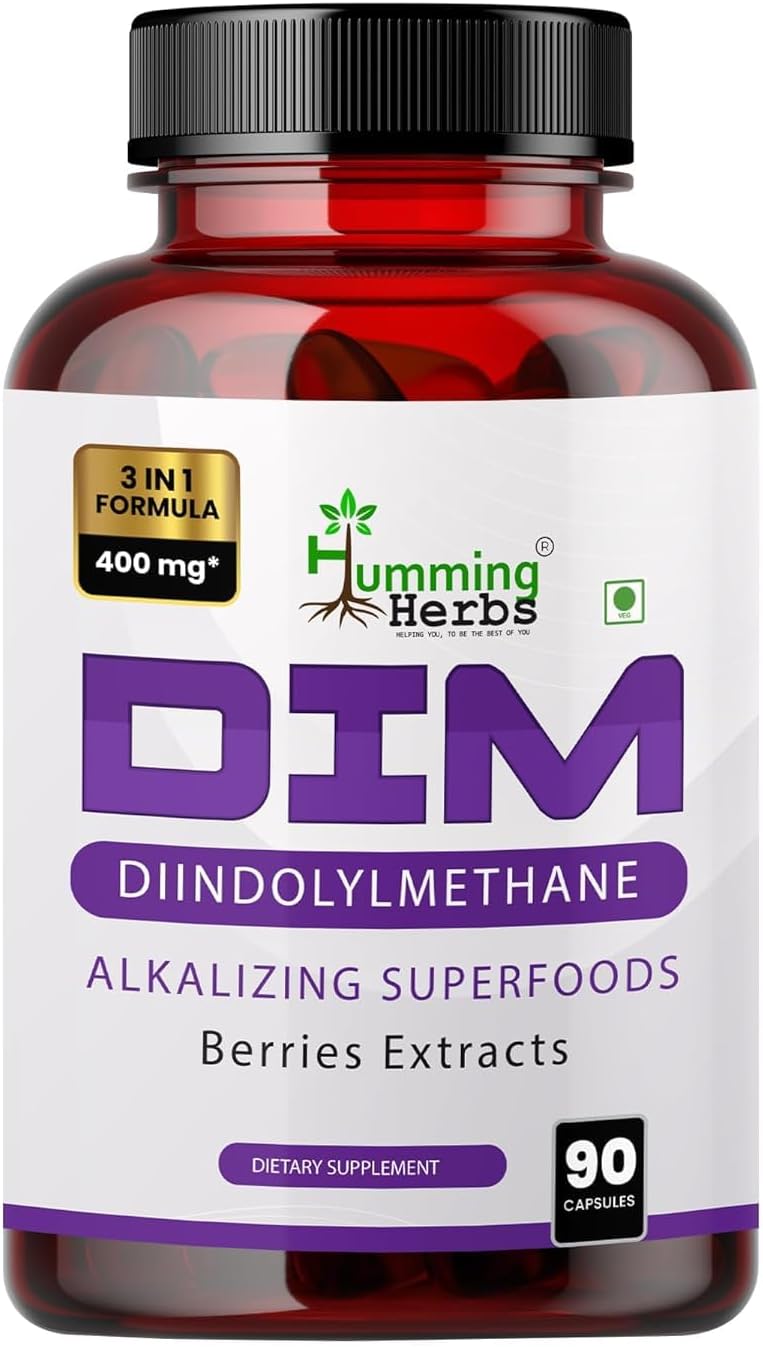 Organic Humming Herbs DIM Supplement with Spirulina, Berries, and Black Pepper Extract - 90 Capsules