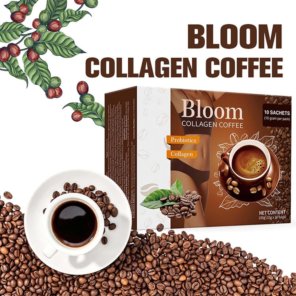 Organic Japanese Kwiphiny Bloom Coffee Collagen, Recommended by Nutritionists, for Women and Men (3 Boxes)