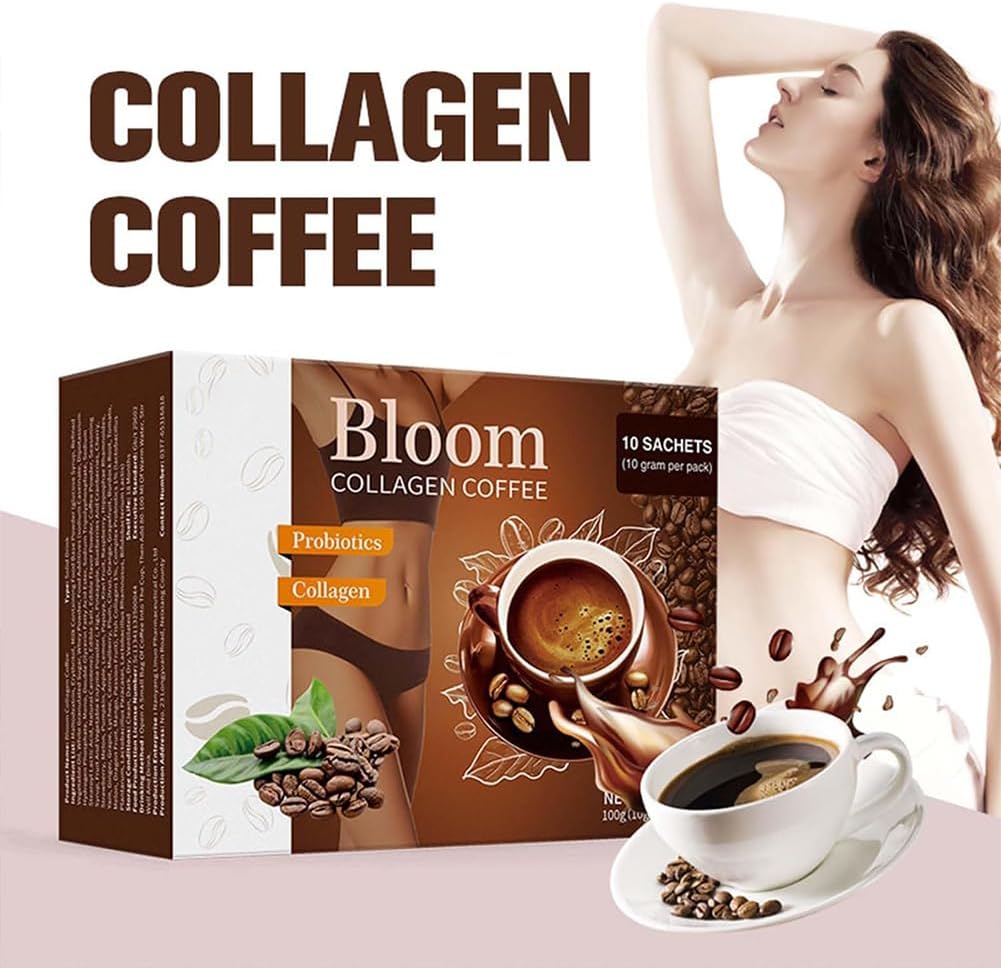 Organic Japanese Kwiphiny Bloom Coffee Collagen, Recommended by Nutritionists, for Women and Men (3 Boxes)