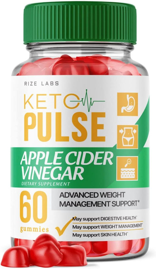 Organic Keto Pulse ACV Gummies for  Slimming Formula  - Advanced Keto+ACV Formula with Apple Cider Vinegar - 60 Gomitas