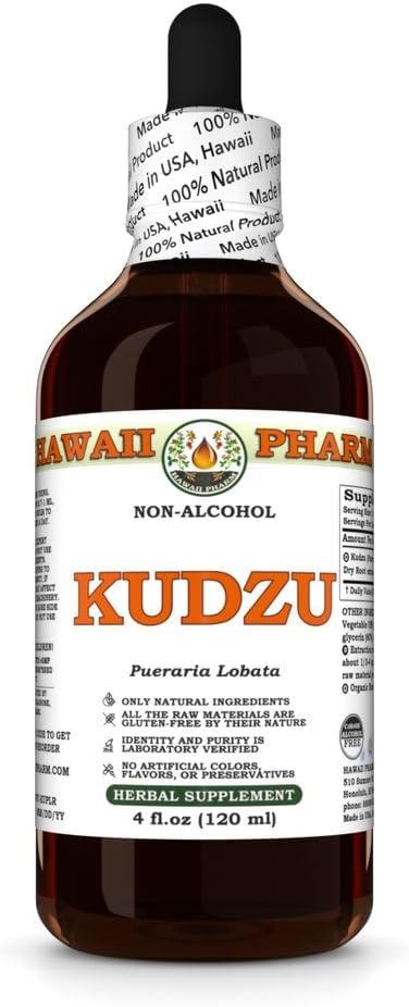 Organic Kudzu Glycerite Extract for Liver & Heart Health - Alcohol-Free, Antioxidant Support, Headache Relief - 4 fl.oz
