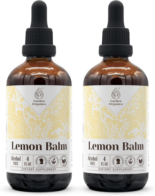 Organic Lemon Balm Tincture Extract, Alcohol-Free Immune System Booster, 100% Natural Liquid Drops (2x4 fl oz)