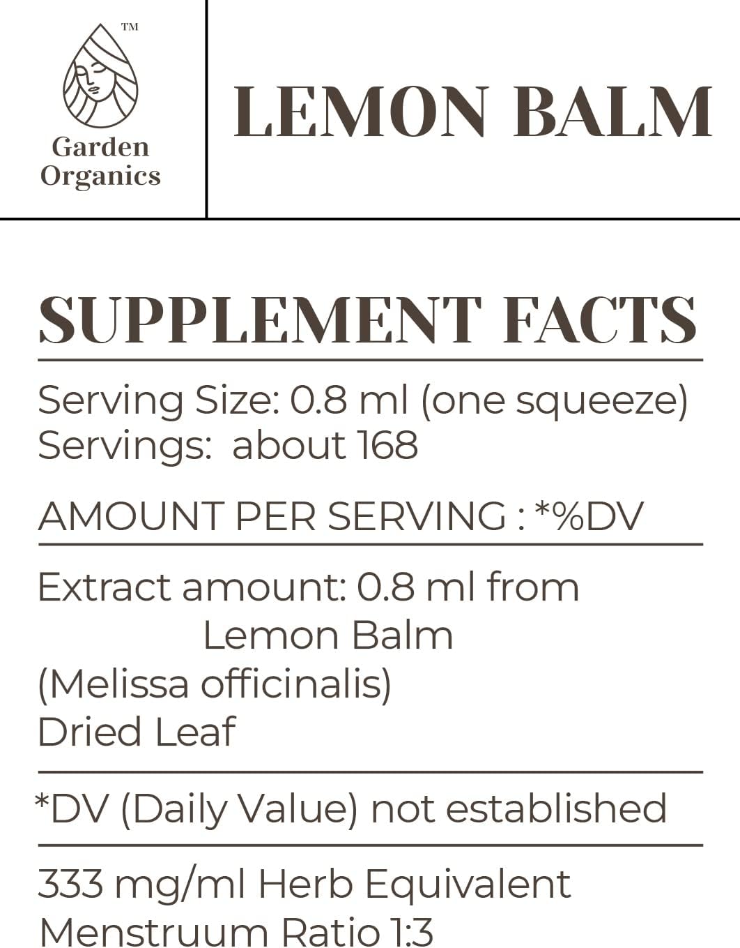 Organic Lemon Balm Tincture Extract, Alcohol-Free Immune System Booster, 100% Natural Liquid Drops (2x4 fl oz)