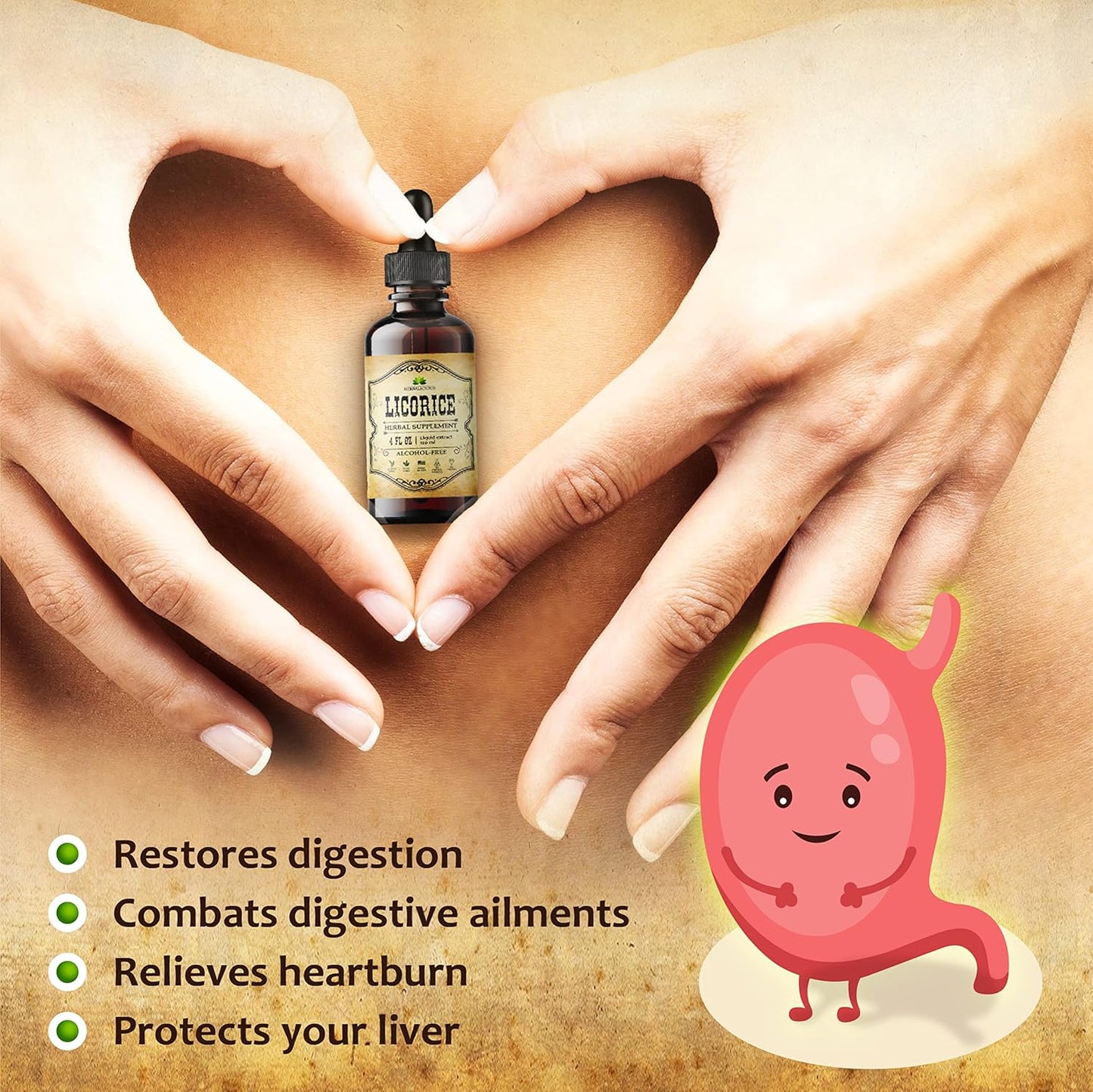 Organic Licorice Root Extract Supplement for Digestion, Respiratory Health, Adrenal Fatigue, and Immunity - 4 Fl Oz