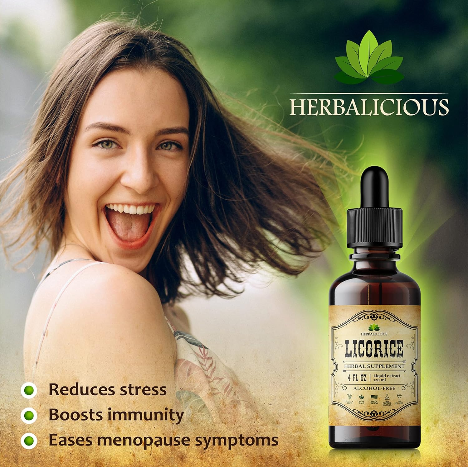 Organic Licorice Root Extract Supplement for Digestion, Respiratory Health, Adrenal Fatigue, and Immunity - 4 Fl Oz