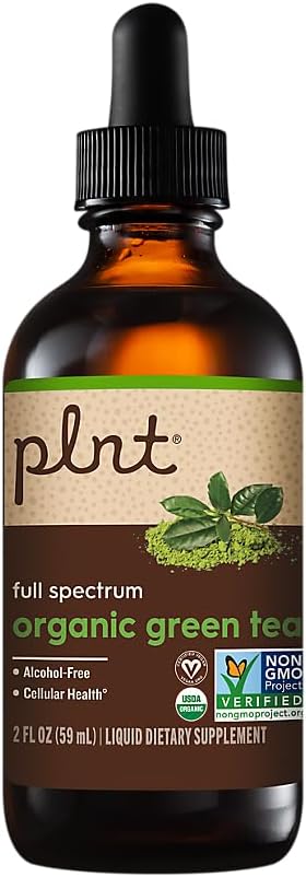 Organic Liquid Green Tea Full Spectrum Cellular Health Support Alcohol-Free 2 fl. oz.