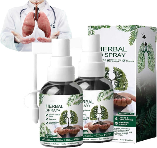 Organic Lung Cleansing Spray for Smokers - Herbal Mist for Respiratory Health - 4 Week Support (2 Pack)