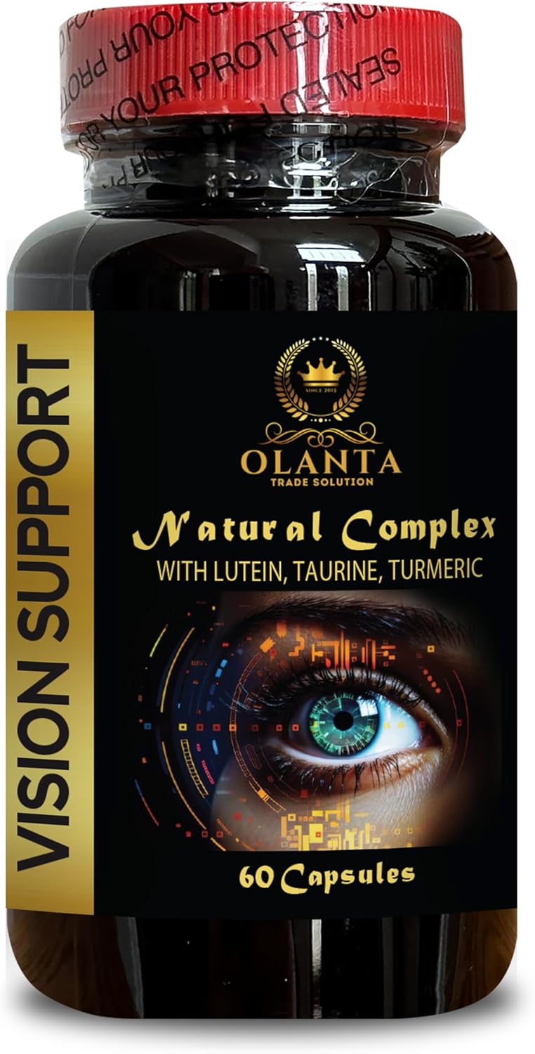 Organic Lutein Complex for Vision Support - Eye Vitamin & Mineral Supplement with Taurine and Milk Thistle Extract - 1 Bottle