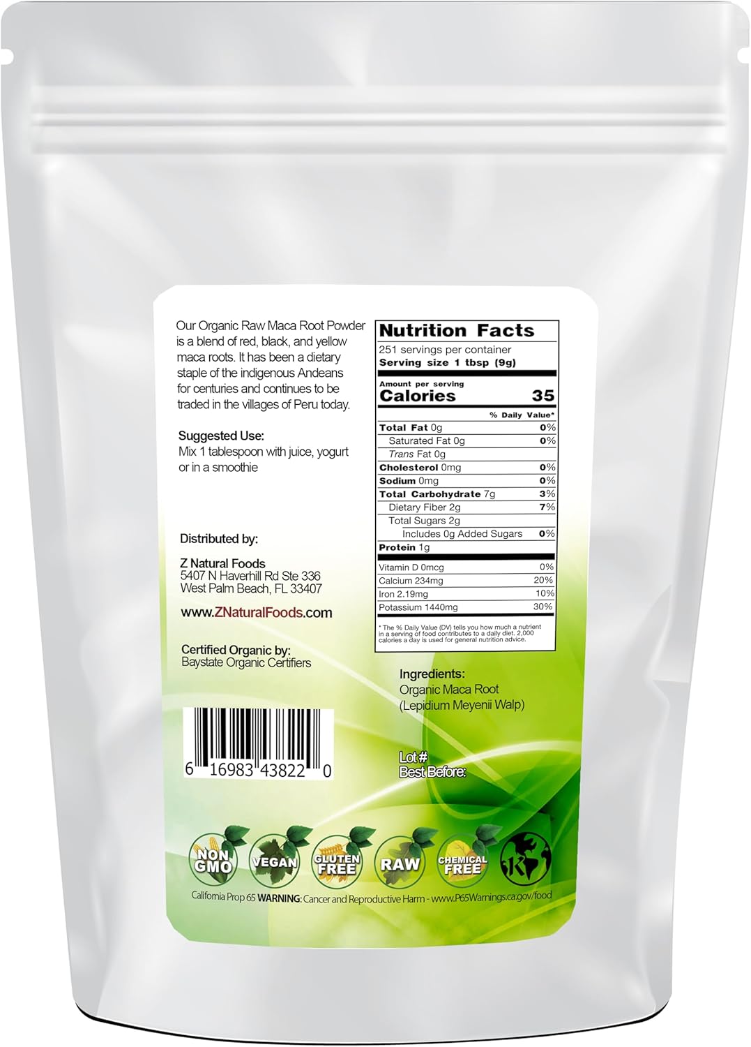 Organic Maca Root Powder 5 lb Bulk Size - Adaptogen Superfood Supplement - Red, Yellow & Black Blend from Peru - Raw, Vegan, Non GMO, Gluten Free - Ideal for Drinks, Smoothies & Recipes