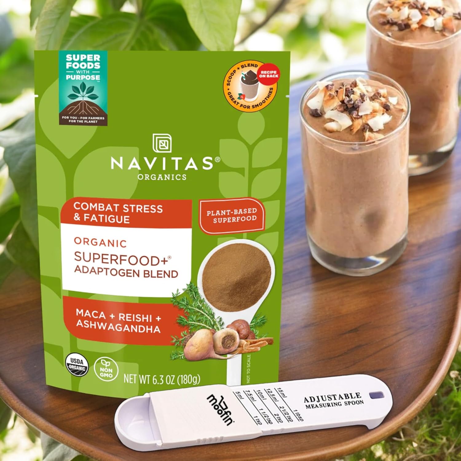 Organic Maca Root Powder 6.3oz Bundle with Reishi & Ashwagandha, Stress Support Adaptogen Blend, Non-GMO, Vegan, Keto, Paleo - 90 Servings