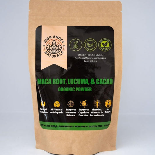 Organic Maca Root Powder Blend for Energy Boost & Hormone Balance - Peruvian Superfood - 8 oz