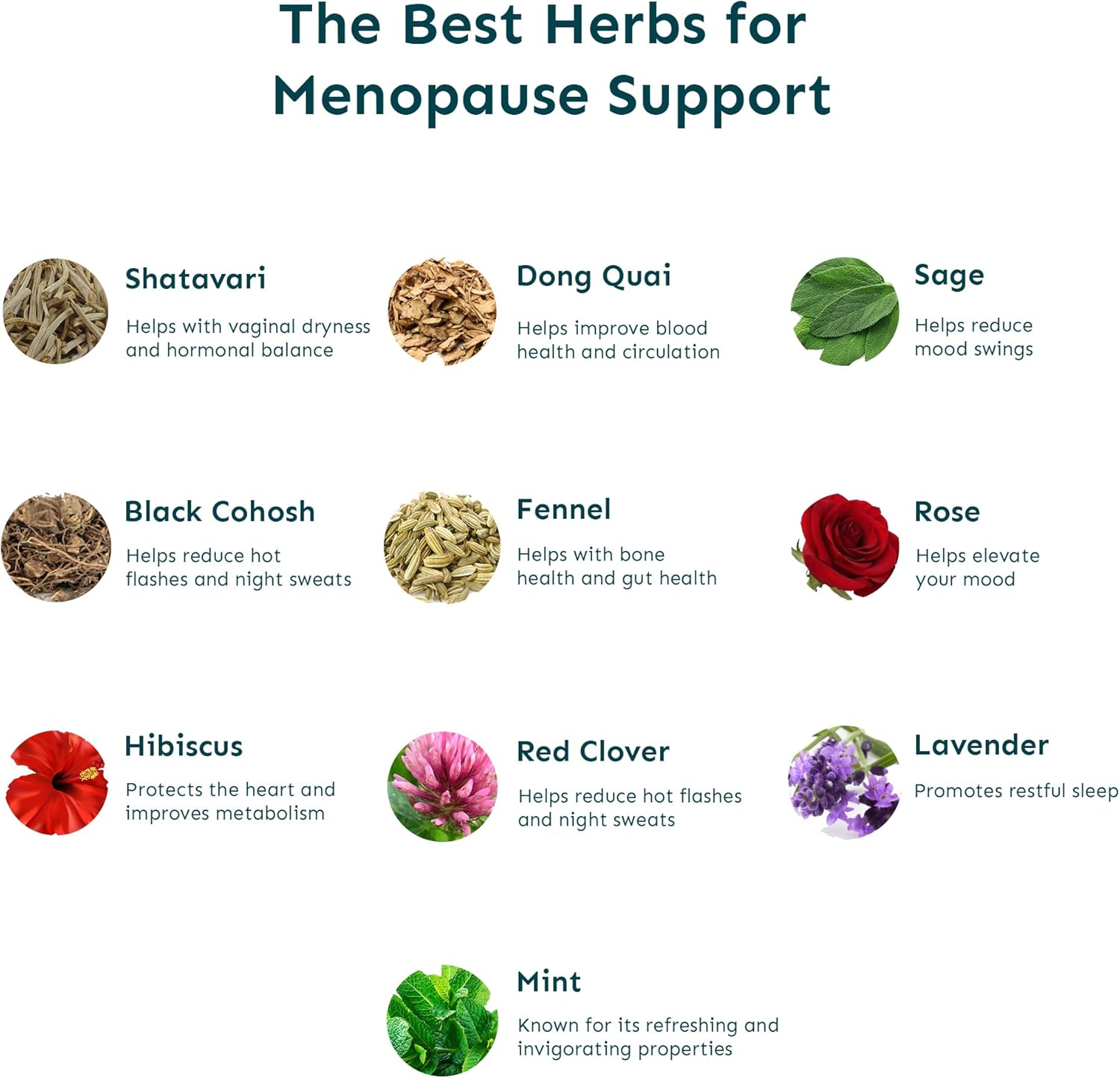 Organic Menopause Support Tea for Hot Flashes, Night Sweats & Mood Swings | With Black Cohosh, Red Clover, Sage | Hibiscus Mint Flavor | 30 Tea Bags