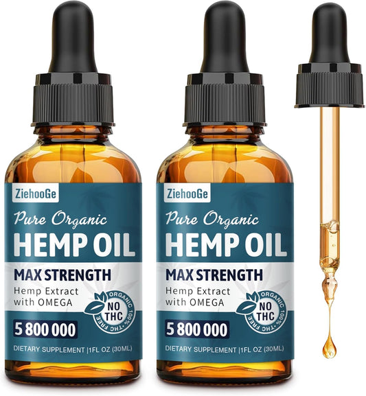 Organic metabolism booster Oil Drops for Relaxation - Maximum Strength Tincture (2 Pack) - USA-Made Nutritional Supplement