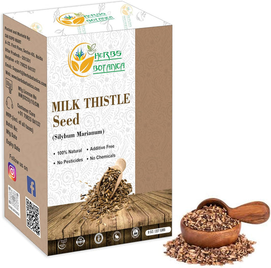 Organic Milk Thistle Seeds for Wellness - Traditional Ayurvedic Herbal Supplement - 1/2 lb (8 oz)