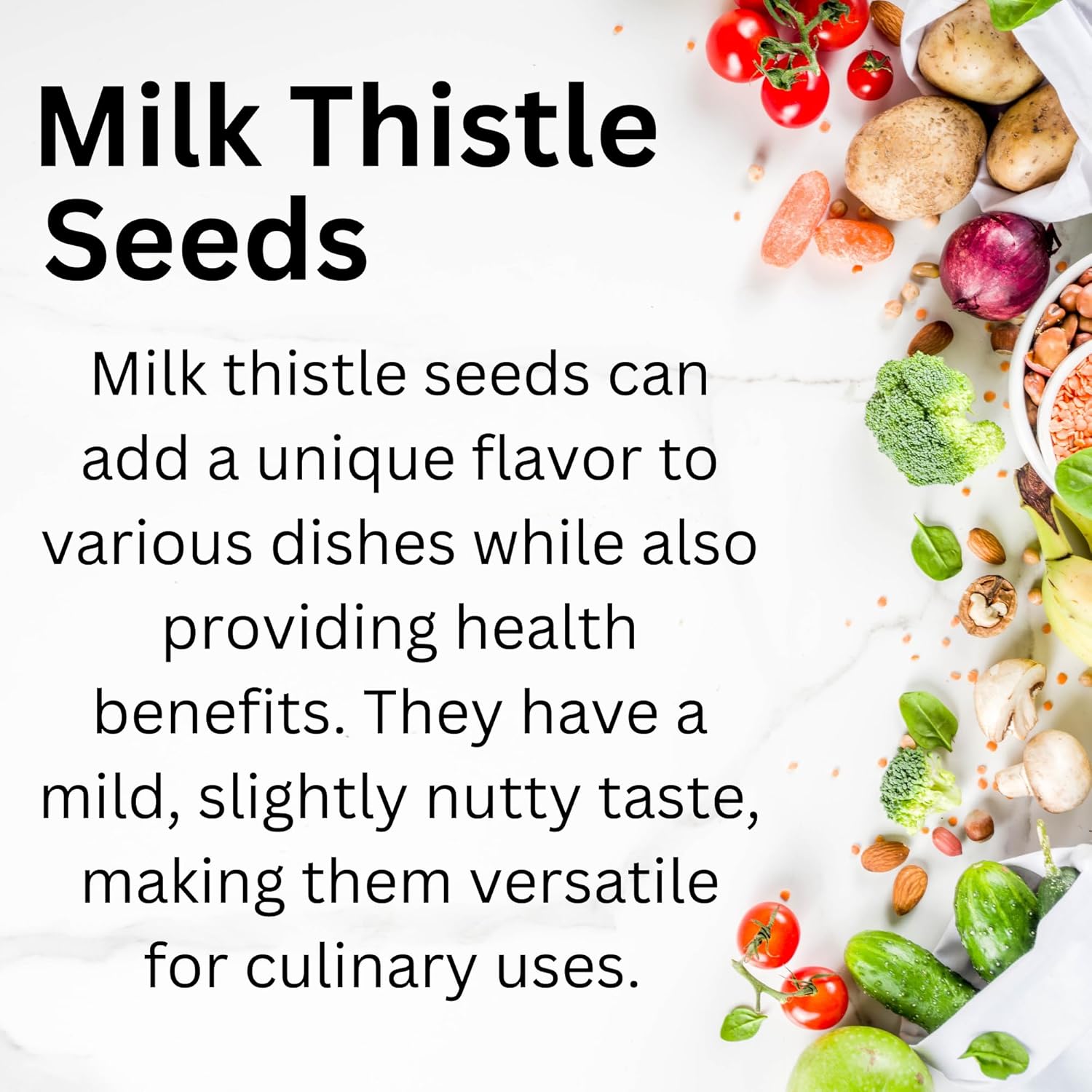 Organic Milk Thistle Seeds for Wellness - Traditional Ayurvedic Herbal Supplement - 1/2 lb (8 oz)