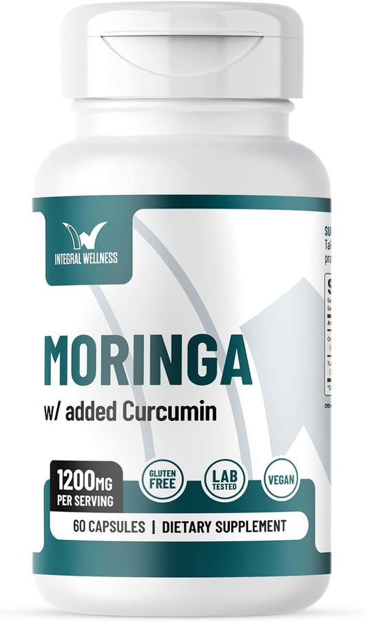 Organic Moringa and Curcumin Capsules for Holistic Wellness - 60 Capsules, Third-Party Tested