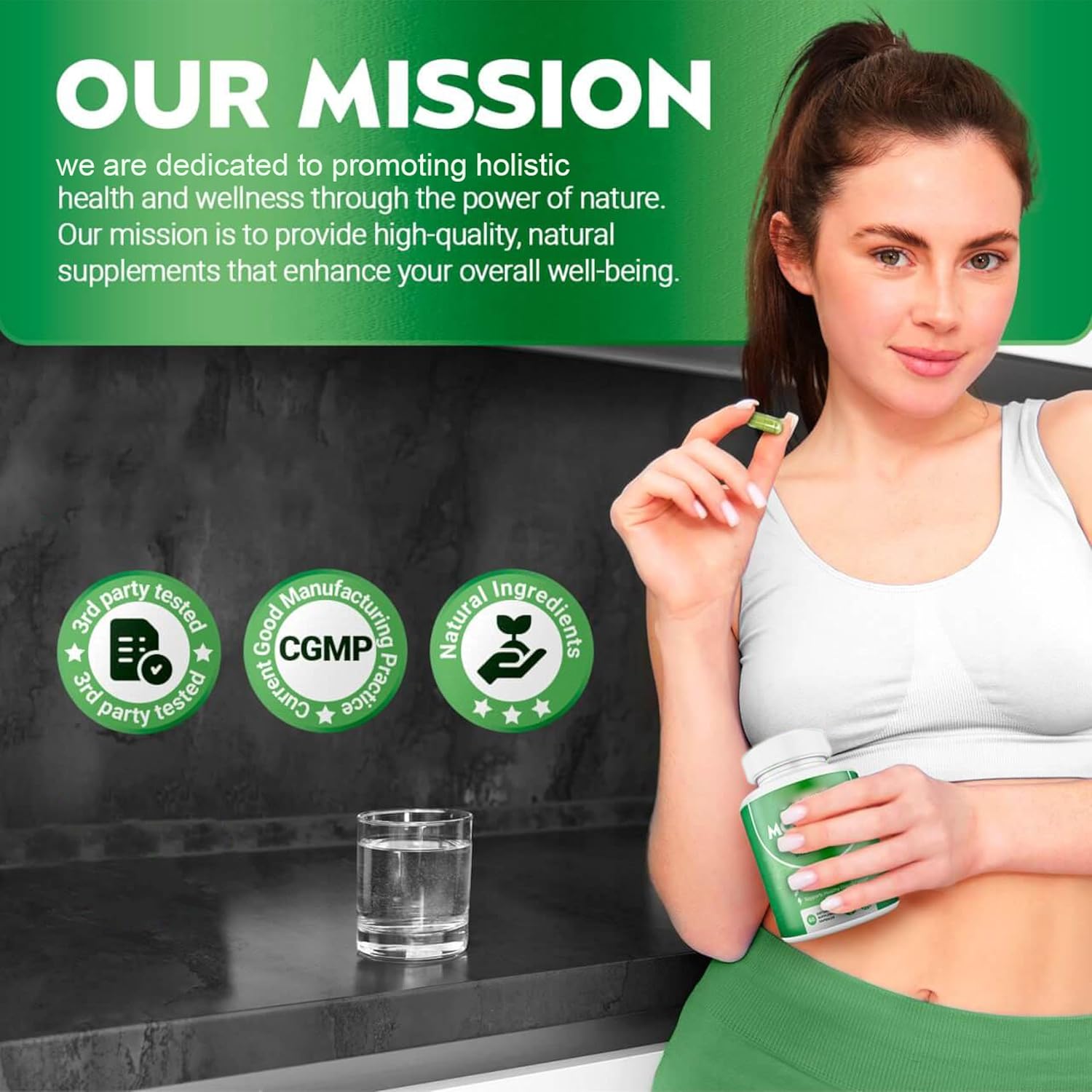 Organic Moringa Capsules - 800mg Nutrient-Rich Powder for Energy, Skin & Gut Health - Vitamins & Amino Acids Included