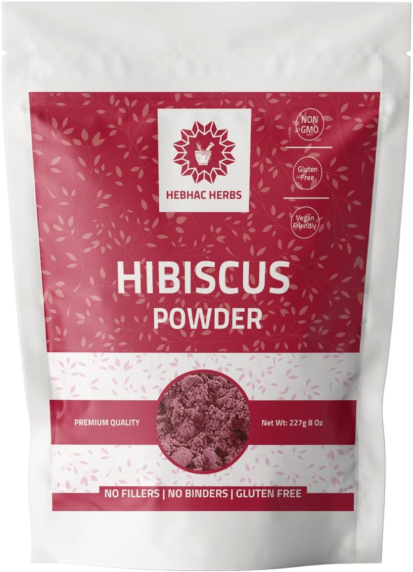 Organic Moringa Capsules 1000mg with Hibiscus Powder - 120 Capsules, 227g