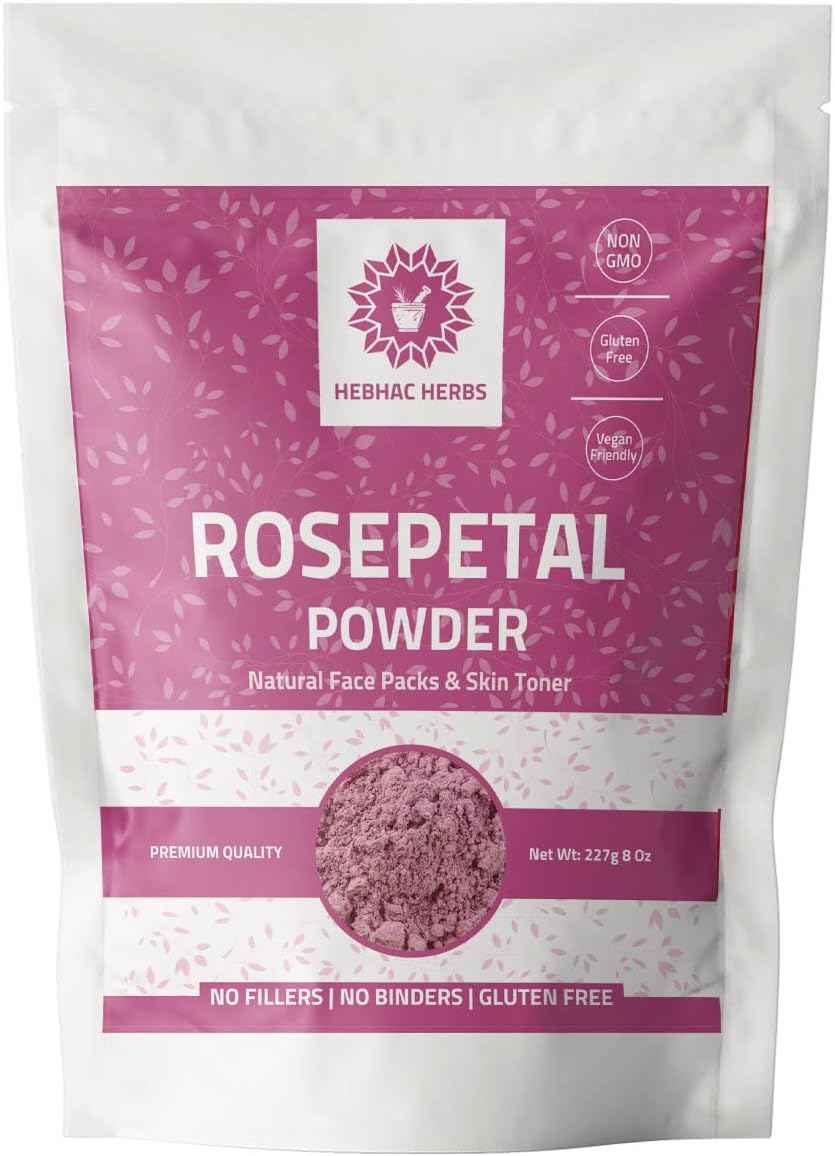 Organic Moringa Capsules 120 Capsules 1000mg and Rose Petal Powder 227g | Rose Petal Flower Powder 8 oz |