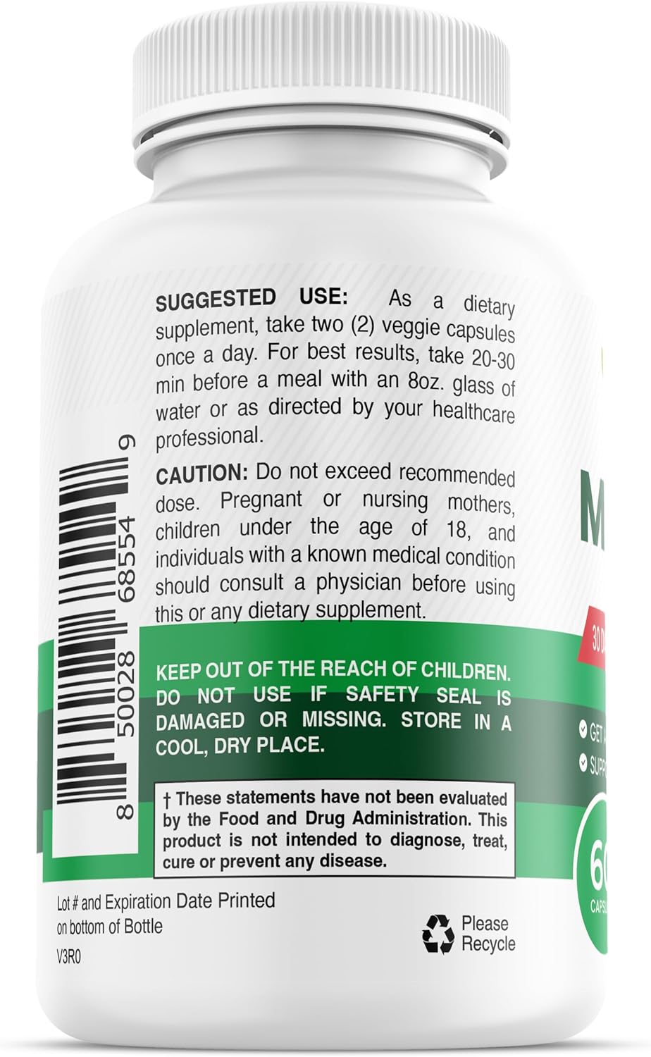 Organic Moringa Leaf Powder Capsules - Superfood Supplement for Energy, Mood, Skin, Gut Health & Immune Support - 30 Day Supply