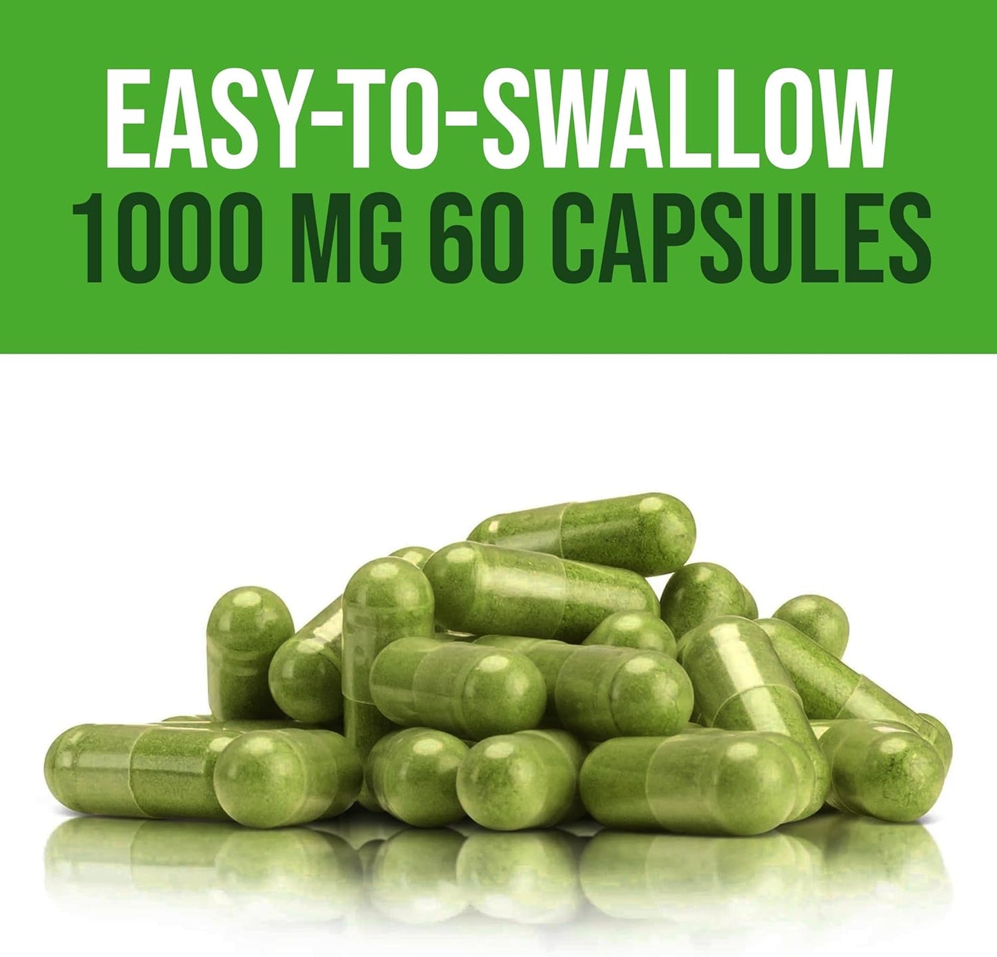 Organic Moringa Oleifera Leaf Powder Capsules 1000mg - 60 Caps | Immunity Boost & Wellness Support | ReHerbify