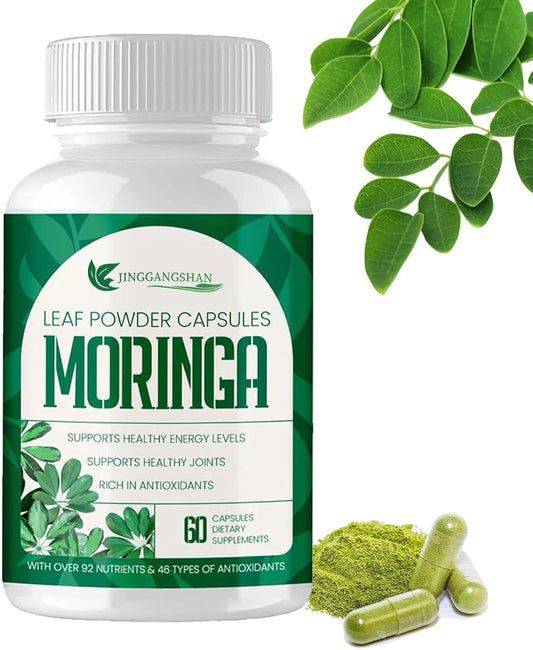 Organic Moringa Powder Capsules 800mg - Energy, Skin Health, Immune Support - 60 Capsules