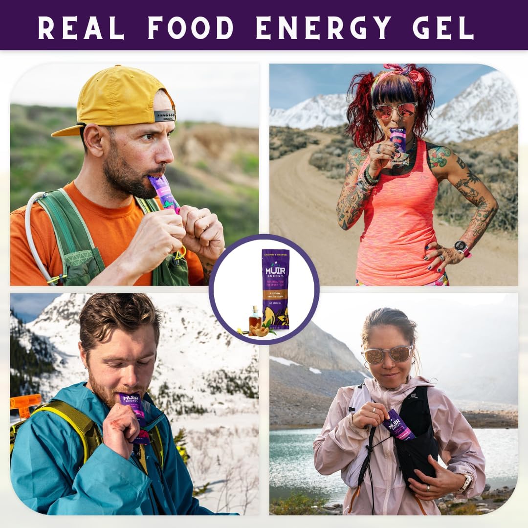 Organic Muir Cashew Vanilla Mate Energy Gel - 10 Pack | Vegan, Paleo, Non-GMO, Gluten-Free Endurance Fuel | Clean Ingredients for Lasting Energy Boost