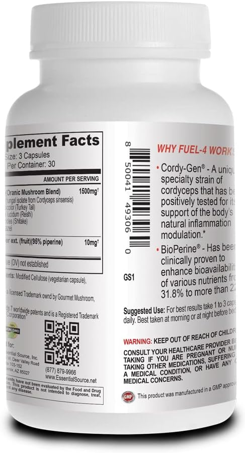 Organic Mushroom Complex: Memory and Focus Brain Support Supplement with Turkey Tail and Reishi Capsules