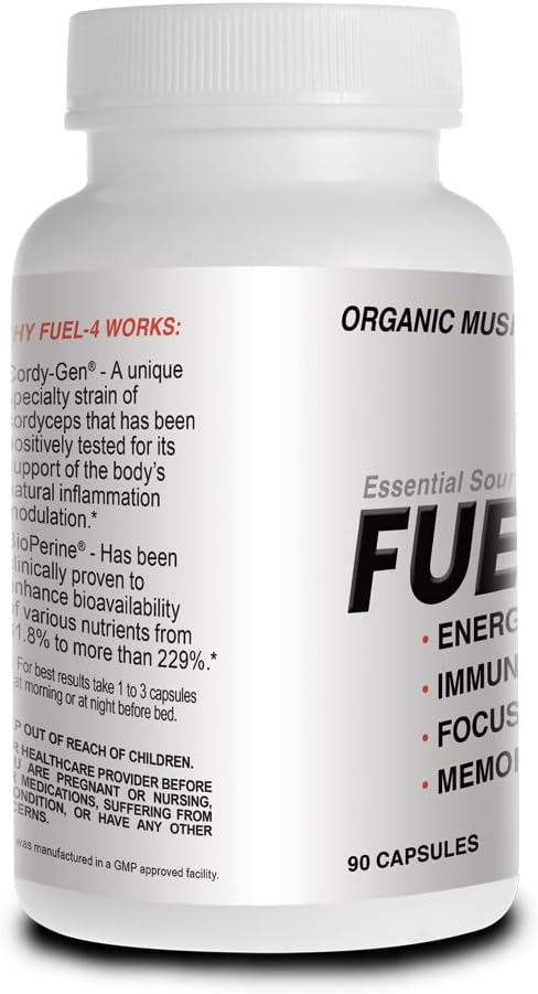 Organic Mushroom Complex: Memory and Focus Brain Support Supplement with Turkey Tail and Reishi Capsules